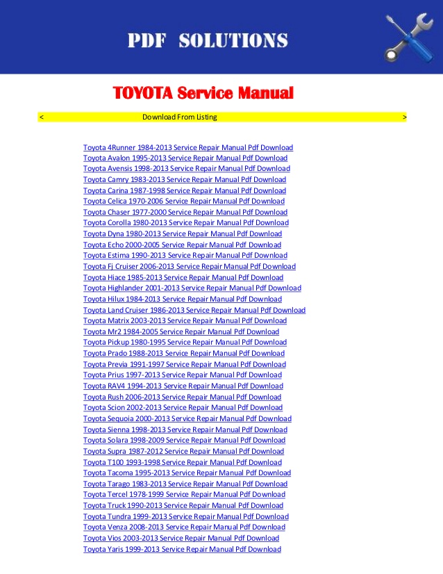 Toyota yaris 2005 service manual free download